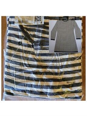 Saodimallsu Women XL Striped Sweater Dress Light Khaki New Sealed